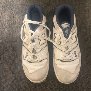 New Balance 550 White and Navy Sneakers